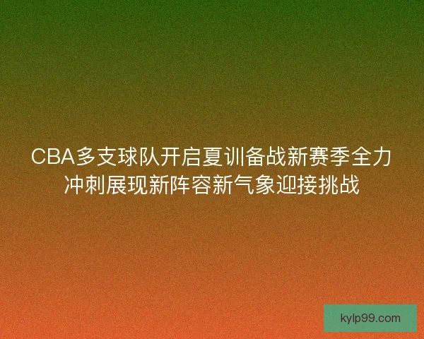 CBA多支球队开启夏训备战新赛季全力冲刺展现新阵容新气象迎接挑战